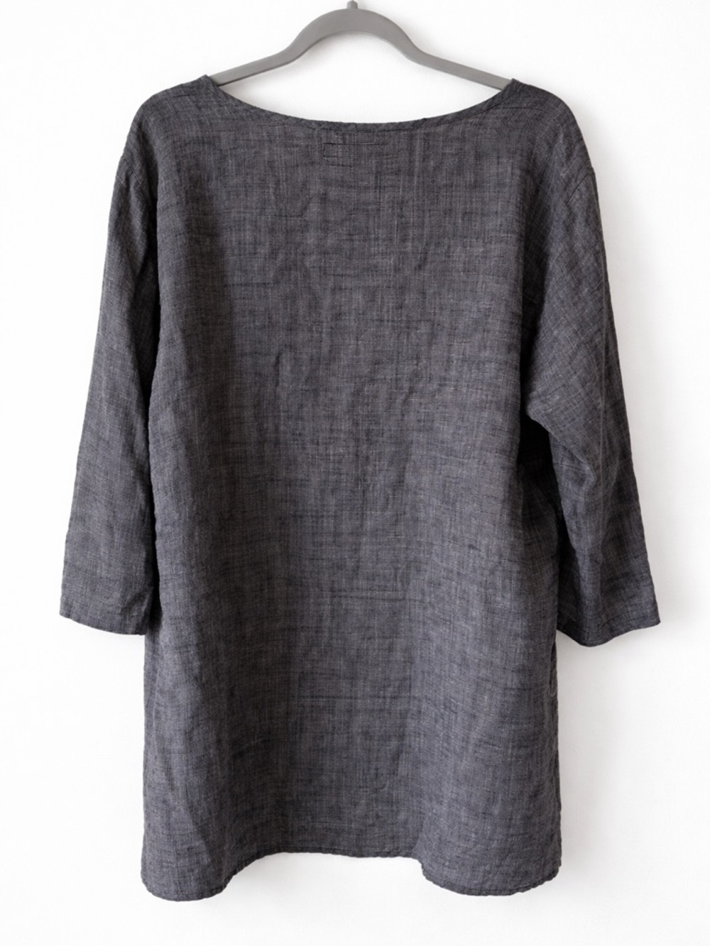 FLAX 100% Linen Top-Relaxed Fit Gray Tunic Blouse NWT - Picture 2 of 5
